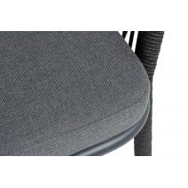  "Марсель" стул барный плетеный из роупа, каркас из стали темно-серый (RAL7024) муар, роуп темно-серый круглый, ткань темно-серая 027 NEW, фото 7 