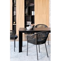  "Венето" обеденная группа на 4 персоны со стульями "Лион", каркас темно-серый, роуп темно-серый, фото 3 