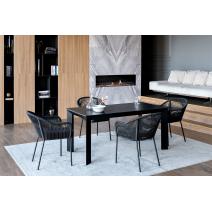  "Венето" обеденная группа на 4 персоны со стульями "Лион", каркас темно-серый, роуп темно-серый, фото 5 