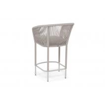  "Марсель" стул полубарный плетеный из роупа, каркас из стали светло-серый (RAL7035) муар, роуп бежевый круглый, ткань Mossle бежевая, пос.H65, фото 5 