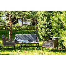  "Канны" лаунж-зона 4-местная из роупа со столом "Верона" (серый гранит), каркас алюминиевый коричневый, роуп коричневый, фото 5 