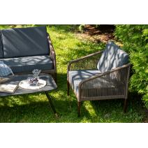  "Канны" лаунж-зона 4-местная из роупа со столом "Верона" (серый гранит), каркас алюминиевый коричневый, роуп коричневый, фото 8 