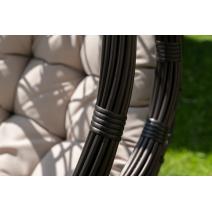  "Венеция" подвесное кресло-кокон из искусственного ротанга, цвет бронзовый с бежевой подушкой, фото 7 