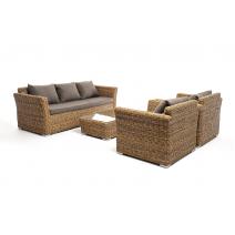  "Капучино" лаунж-зона из искусственного ротанга (гиацинт), цвет соломенный, фото 1 