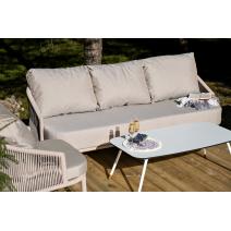  "Верона" лаунж-зона 5-местная плетеная из роупа (веревки), каркас алюминиевый белый, роуп бежевый, фото 12 