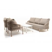  "Верона" лаунж-зона 5-местная плетеная из роупа (веревки), каркас алюминиевый белый, роуп бежевый, фото 60 