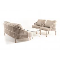  "Верона" лаунж-зона 5-местная плетеная из роупа (веревки), каркас алюминиевый белый, роуп бежевый, фото 66 