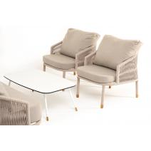  "Верона" лаунж-зона 5-местная плетеная из роупа (веревки), каркас алюминиевый белый, роуп бежевый, фото 72 