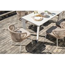  "Венето" обеденная группа на 6 персон со стульями "Милан", каркас белый, роуп бежевый, фото 8 