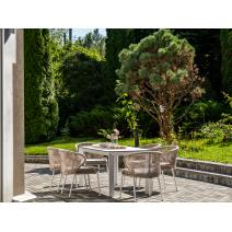  "Венето" обеденная группа на 6 персон со стульями "Милан", каркас белый, роуп бежевый, фото 9 