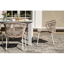  "Венето" обеденная группа на 6 персон со стульями "Милан", каркас белый, роуп бежевый, фото 10 