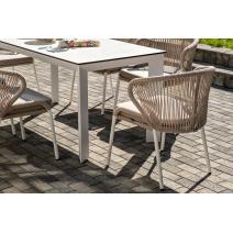  "Венето" обеденная группа на 6 персон со стульями "Милан", каркас белый, роуп бежевый, фото 12 