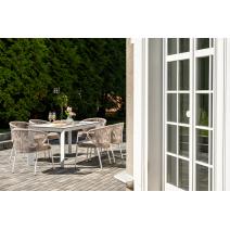  "Венето" обеденная группа на 6 персон со стульями "Милан", каркас белый, роуп бежевый, фото 13 