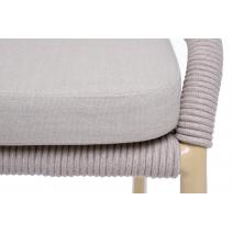  "Милан" стул плетеный из роупа, каркас алюминий (RAL1001), роуп бежевый круглый, ткань бежевая, фото 5 