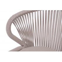  "Милан" стул плетеный из роупа, каркас алюминий (RAL1001), роуп бежевый круглый, ткань бежевая, фото 6 