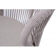  "Милан" стул плетеный из роупа, каркас алюминий (RAL1001), роуп бежевый круглый, ткань бежевая, фото 7 