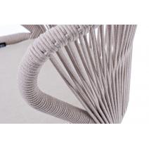  "Милан" стул плетеный из роупа, каркас алюминий (RAL1001), роуп бежевый круглый, ткань бежевая, фото 8 