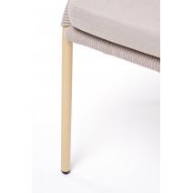  "Милан" стул плетеный из роупа, каркас алюминий (RAL1001), роуп бежевый круглый, ткань бежевая, фото 9 