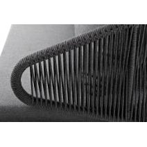  "Милан" диван 3-местный плетеный из роупа, каркас алюминий темно-серый (RAL7024) муар, роуп темно-серый круглый, ткань темно-серая 027, фото 6 