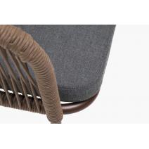  "Марсель" стул плетеный из роупа, каркас алюминий коричневый (RAL8016) муар, роуп коричневый круглый, ткань темно-серая 027, фото 6 