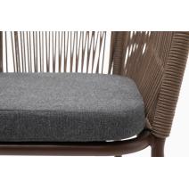  "Марсель" стул плетеный из роупа, каркас алюминий коричневый (RAL8016) муар, роуп коричневый круглый, ткань темно-серая 027, фото 7 