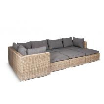  "Лунго" плетеная оттоманка с подушкой, цвет соломенный, фото 3 