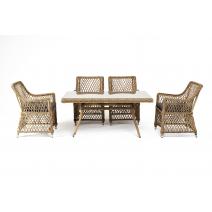  "Латте–140 L" обеденная группа плетеная, цвет соломенный, фото 2 