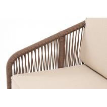  "Канны" лаунж-зона 4-местная из роупа со столом "Гранада" (серый гранит), основание дуб, роуп коричневый, ткань бежевая, фото 6 