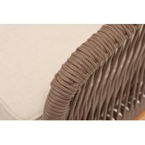  "Канны" лаунж-зона 4-местная из роупа со столом "Гранада" (серый гранит), основание дуб, роуп коричневый, ткань бежевая, фото 10 