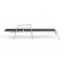  "Парма" шезлонг, каркас алюминий светло-серый (RAL7035) муар, ткань текстилен темно-серая, фото 5 