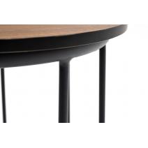  "Эквадор" журнальный стол из HPL круглый Ø40 H55, каркас из алюминия темно-серый (RAL 7024) муар, цвет столешницы "дуб", фото 2 