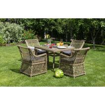  "Айриш" обеденная группа плетеная на 4 персоны, цвет соломенный, фото 1 