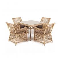  "Айриш" обеденная группа плетеная на 4 персоны, цвет соломенный, фото 6 