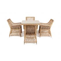  "Айриш" обеденная группа плетеная на 4 персоны, цвет соломенный, фото 7 