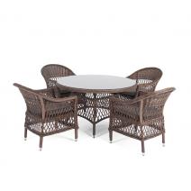  "Дольче" обеденная группа из искусственного ротанга, цвет коричневый, фото 11 
