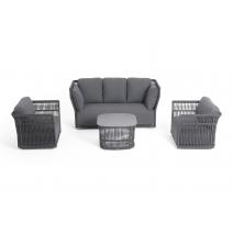  "Лугано" лаунж-зона 5-местная плетеная из роупа (веревки), каркас алюминиевый темно-серый, роуп темно-серый, фото 37 