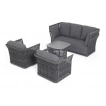  "Лугано" лаунж-зона 5-местная плетеная из роупа (веревки), каркас алюминиевый темно-серый, роуп темно-серый, фото 41 