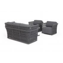  "Лугано" лаунж-зона 5-местная плетеная из роупа (веревки), каркас алюминиевый темно-серый, роуп темно-серый, фото 46 