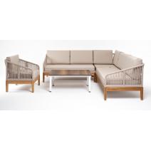  "Канны" модульная угловая лаунж-зона из роупа (веревки), цвет темно-серый, фото 1 