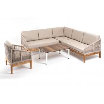  "Канны" модульная угловая лаунж-зона из роупа (веревки), цвет темно-серый, фото 2 