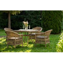  "Сицилия" обеденная группа плетеная, цвет соломенный, фото 1 