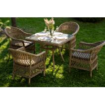  "Сицилия" обеденная группа плетеная, цвет соломенный, фото 4 