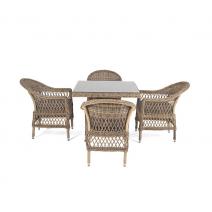  "Сицилия" обеденная группа плетеная, цвет соломенный, фото 11 