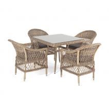  "Сицилия" обеденная группа плетеная, цвет соломенный, фото 12 