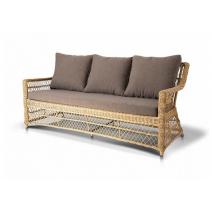  "Гранд Латте" диван трехместный из искусственного ротанга, цвет соломенный, фото 1 