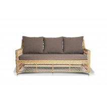  "Гранд Латте" диван трехместный из искусственного ротанга, цвет соломенный, фото 2 