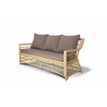  "Гранд Латте" диван трехместный из искусственного ротанга, цвет соломенный, фото 4 