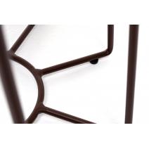  "Эквадор" журнальный стол из HPL круглый Ø40 H55, каркас из алюминия коричневый (RAL 8016) муар, цвет столешницы "дуб", фото 2 