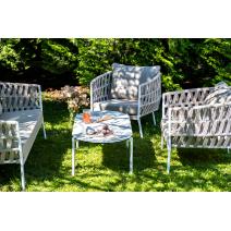  "Диего" лаунж-зона 4-местная плетеная из роупа (веревки), каркас алюминиевый белый, роуп бежевый, фото 6 