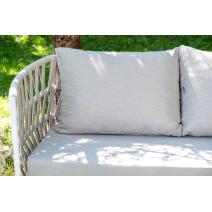  "Диего" лаунж-зона 4-местная плетеная из роупа (веревки), каркас алюминиевый белый, роуп бежевый, фото 10 